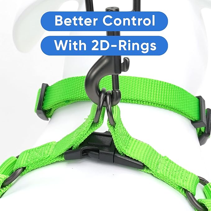 Pawtitas Personalized Dog & Puppy Harness Small Green Custom ID Tag Adjustable No Pull Vest