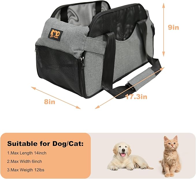 Center Console Dog Car Seat for Small Dogs with Mesh, Dog Booster Seat with Upgraded Safety Tethers, Detachable Washable Pet Car Seat Travel Bed Under 25lbs(Mesh)