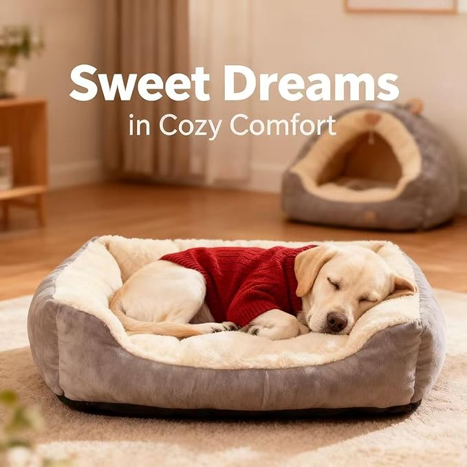 Small/Medium Dog Sweater, Warm Dog Winter Coat w/Sleeves, Comfortable High Neck Premium Dog Clothes for Labrador-Best for Holidays, Daily Walks XL Deep Red