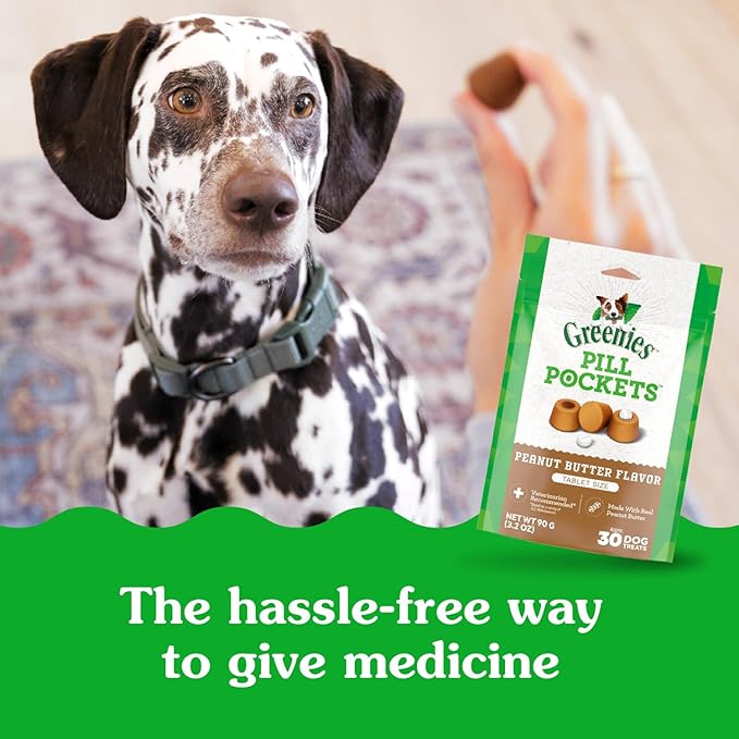 Greenies Pill Pockets for Dogs, Large Size Soft Dog Treats, Peanut Butter Flavor, 15.8 oz. Pouch