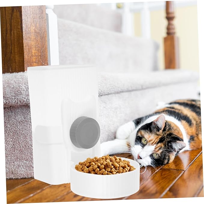 Automatic Pet Feeder Container Hanging Type Puppy Food Dispenser Control and for Cats and Dogs Prevents Overflow and Spills for Use
