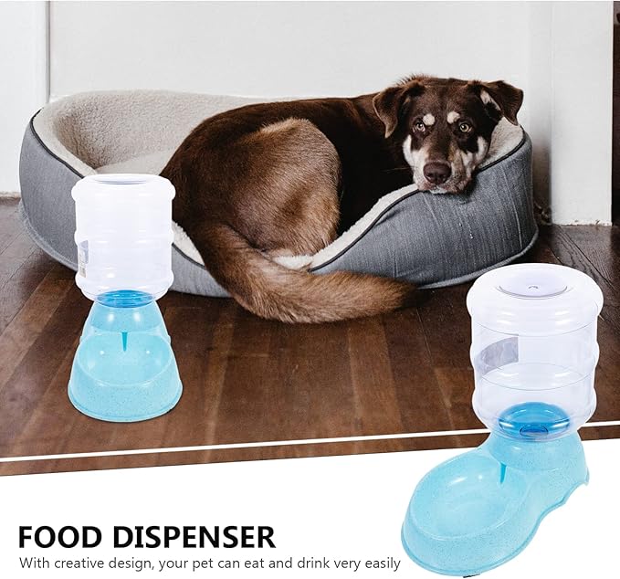 Dog Automatic Drinking Fountain Pet Food Bowl Dispenser 3.8l Capacity Skid- and Leakproof Design