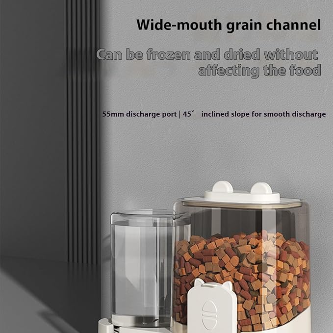 Elevated Feeder Automatic Water Supply Detachable Metal Bowl Slip Base for Pet Automatic Pet Feeders and Water Fountain Combo