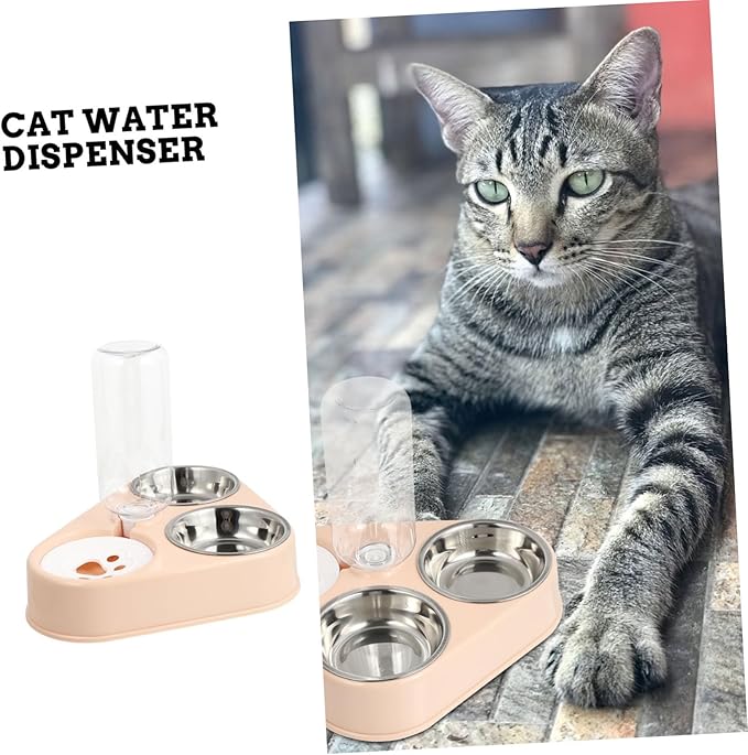 BESPORTBLE Dog Cat Automatic Water Dispenser Stainless Steel Bowl Splashproof Easy to Pet Supplies
