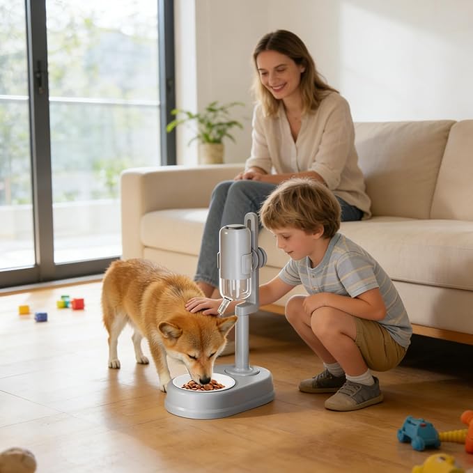 Genérico Water Dispenser for Cats – Adjustable Height Drinker – 750 ml – Non-Drip Standing Drinker for Pets – for Small Animals, Hamster, Squirrel, Hedgehog and