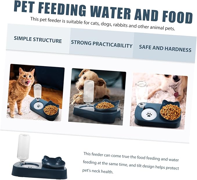 1Set Automatic Pet Feeder with Non Spill Design Cat Dog Food and Water Bowl Detachable Transparent Bottle for Easy Cleaning for Cats Dogs and Rabbits