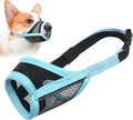 LUCKYPAW Dog Muzzle, Mesh Muzzle for Small Medium Dogs, Soft Mouth Cover to Prevent Biting Chewing, Drinkable Breathable Adjustable Puppy Mouth Guard(S, Baby Blue)