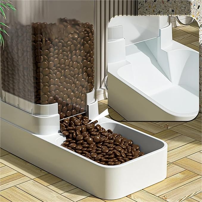 Automatic Pet Feeder and Water Bowl - Transparent Food Storage Feeder for Dogs and Cats - Ideal for Puppies and Kittens(Feeder and Drinker)