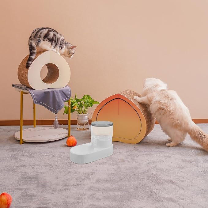 Automatic Feeder Dispenser for Dogs and Cats Spill-Proof Pet Food Bowl Self-Filling Gray Pet Feeder Suitable for Home Use