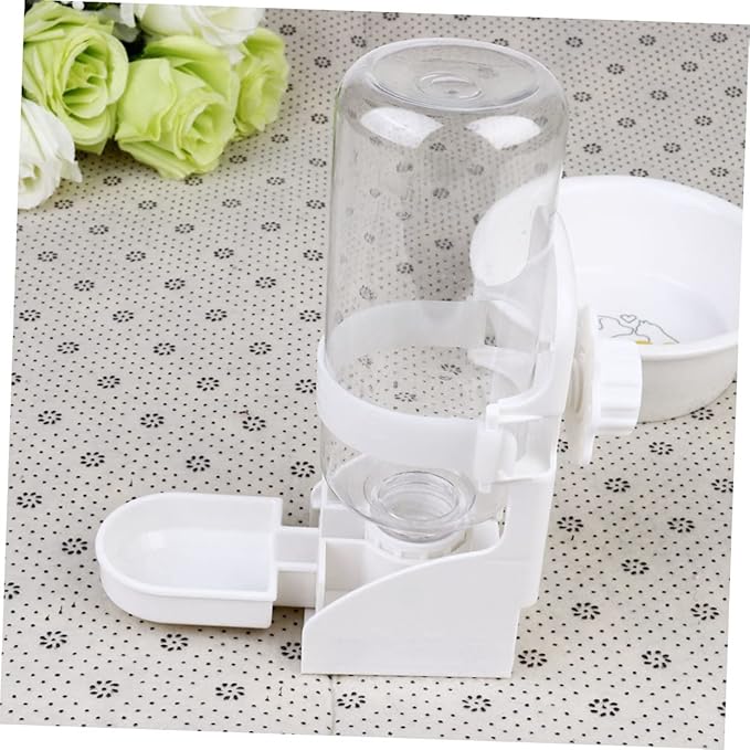 GANAZONO Automatic Pet Water Dispenser for Dogs Cats and Animals Leakproof Cage-Mounted Drinking Feeder Easy Installation for Home and Outdoors White
