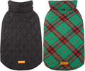 Kuoser Warm Dog Coat, Waterproof Dog Jacket for Extra Large Dogs, Adjustable Durable XXXL Doggie Winter Coat Reversible Puppy Cold Weather Apparel for Large Breed, Christmas Green 3XL