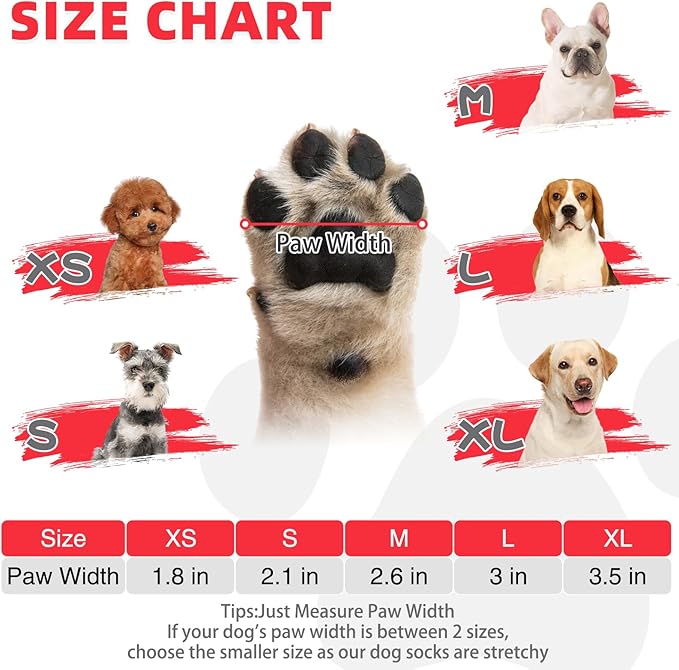 KOOLTAIL Dog Socks for Hot/Cold Pavement, Breathable & Warm Dog Socks to Prevent Licking Paws, Non Slip Pet Boots & Paw Protectors for Hardwood Floor,Grippy Shoes for Large Senior Dogs