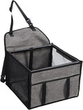 Dog Car Seat, 39x39x27cm Oxford Cloth Dog Booster Seat Carrier Crate with Breathable Mesh for Travel Road Trip, Waterproofing Folding Pet Travel Bed (Light Gray)