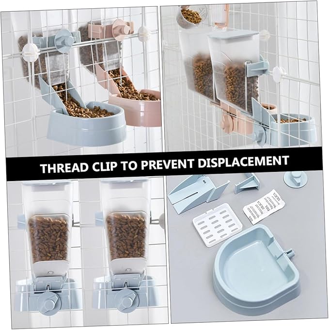 2l Hanging Automatic Dog Feeder with Food Dispenser, Pet Cage Mounted Bowl for Puppies and Dogs, Sky Blue Capacity for Dry Food Feeding Supplies