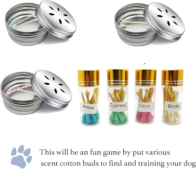 Dog Scent Training Kit Nose Scent Work Tins, Dog Nose Scent Work Training Kit for Dogs Brain Games Pet Pup Beginner Scent Work Kit (6 Box+4 Nose Work Set)
