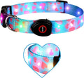 Light Up Dog Collar, LED Dog Collar Glow in The Dark - USBC Rechargeable, 3 Flashing Modes Adjustable Glow Collar, Safety Fashionable Cute Dog Light Up Collars for Medium Large Dogs-Pink Heart Shape