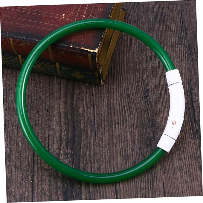 Milisten USB Rechargeable Led Dog Collar for Pets Green Glowing Flashing Collar for Evening Walks