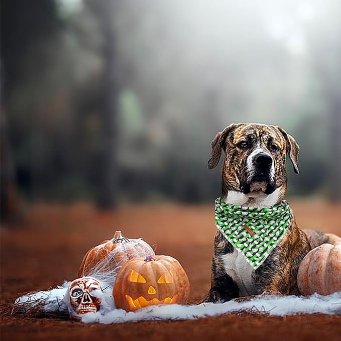 Elegant Little Tail Dog Bandana - Fall Halloween Adjustable Scarf Handkerchief Bib for Boy Girl Square Kerchief - Small Large Dogs