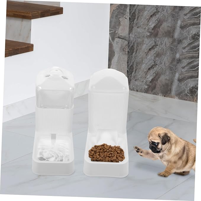 Kisangel 1set Automatic Pet Feeder and Water Dispenser for Dogs and Cats Non- Base Convenient High-Grade Food and Water Bowl for Stress Feeding and Hydration