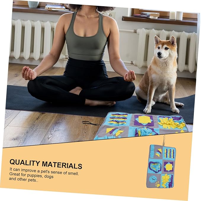SUPVOX Dog Snuffle Mat for Interactive Training Washable Fleece Blanket Encourages Natural Foraging Skills for Dogs and Pets to and Nose Work