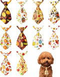 PET SHOW 10 Pack Thanksgiving Small Dog Ties Neckties for Doggies Cats Adjustable Holiday Grooming Accessories Neck Ties Bowties Girl Boy Pets Festival Costumes Puppies Party Gift Favor(Small)