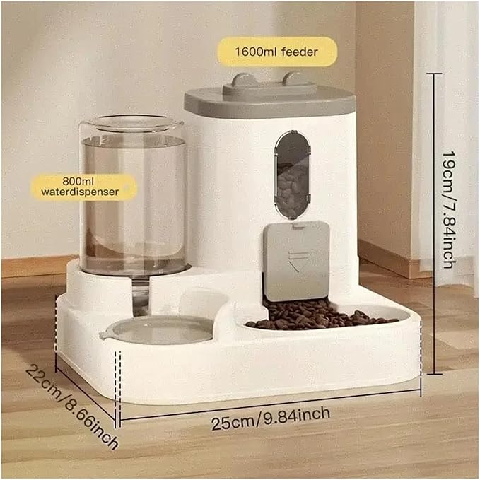Automatic Feeder & Waterer Easy to Built-in Food Bowl(Blue)