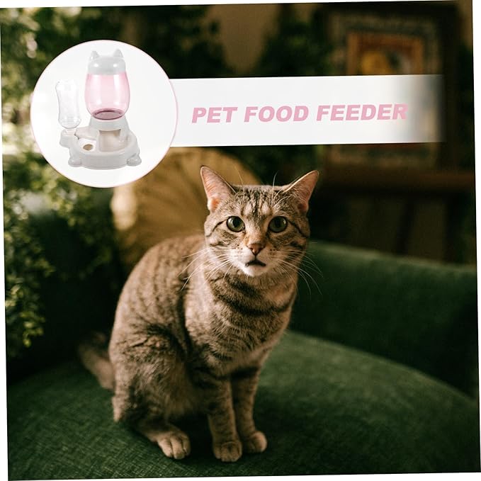 Healifty Automatic Pet Food and Water Dispenser for Dogs and Cats Gray Combo Feeder Bowl Easy to Fill and Saving Household Pet Supply