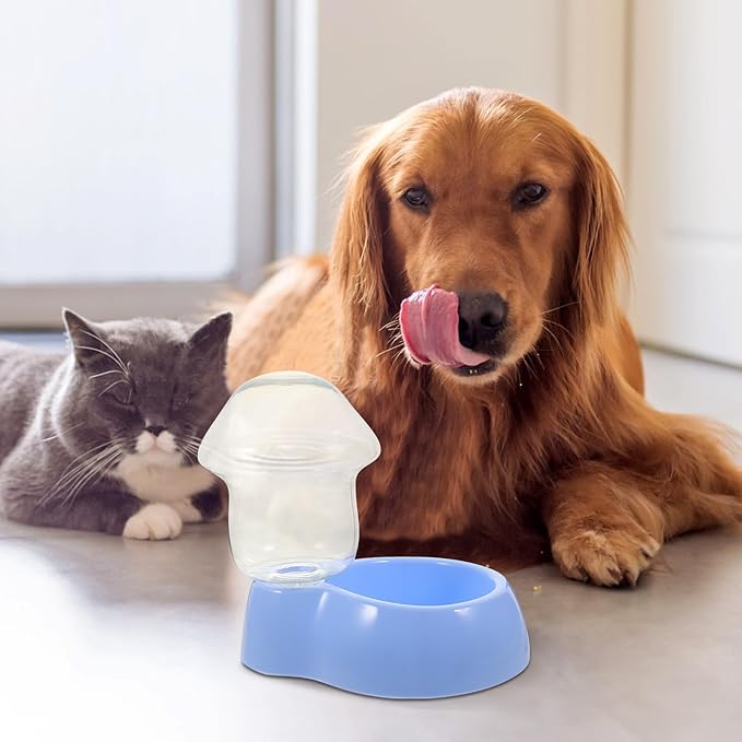 Automatic Dog Water Dispenser Large Capacity Blue Plastic Pet Water Bowl Portable Drinking Tool for Dogs and Cats Suitable for Indoor and Outdoor Use