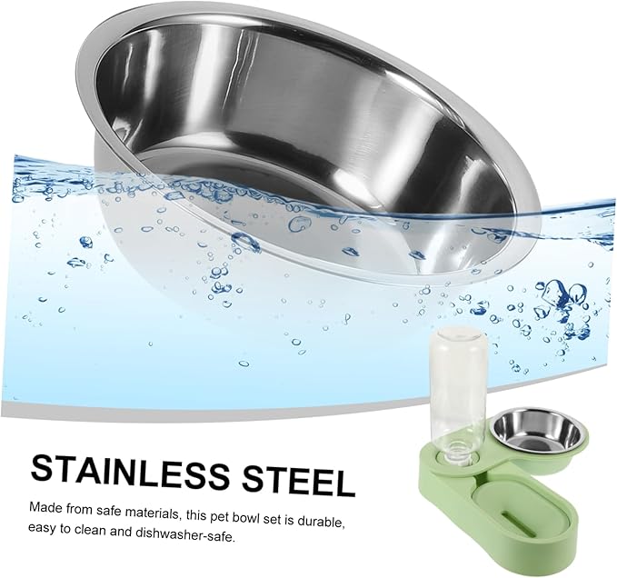 Pet Feeder Detachable Bowls Dual Bowl Cats and Dogs Easy to Feeding Station Automatic Water Dispenser Space-Saving Design