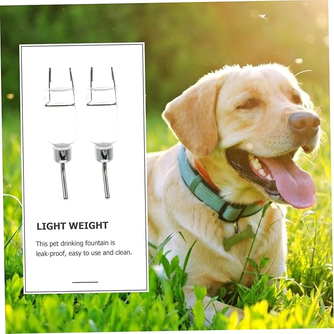 2pcs Hanging Water Dispenser for Dogs Automatic Pet Drinking Tool Leakproof Water Holder Easy to Clean Transparent Design for Convenient Hydration