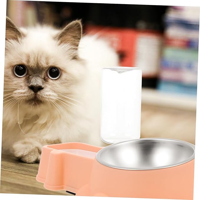 Kisangel Automatic Pet Water Dispenser Dog Food Bowl Feeding Station for Home Non Slip Design Unique Decorative Pet Feeder Suitable for Dogs and Cats