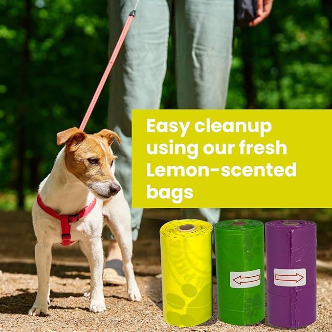FPN Dog Poop Bags – 16 Rolls - 240 Bags, 13″ x 9″, Fits Most Dispensers –Biodegradable, Leak-Resistant & Earth-Friendly Pet Waste Bags (Lemon)