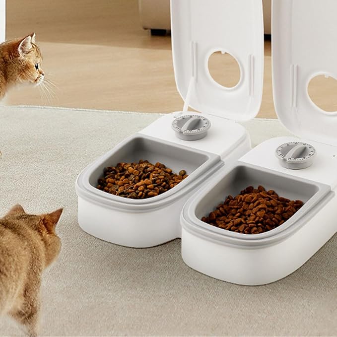 Automatic Feeder Timed Feeding 350ml Capacity Portion Control Single/Double 48 Hour Timer Dry/Wet Food Dispenser