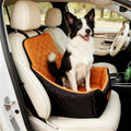 Dog Booster Car Seat for Medium Dogs up to 40lbs, Easy to Install, Fully Detachable and Washable, Anti-Slip Base, Snug Puppy Car Seat with 2 Clip-on Leashes, Black/Coffee, Medium