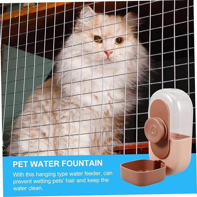 YARNOW Automatic Hanging PET Water Feeder Cage Mounted Dog Cat Water Dispenser Convenient Fill Design for Small Animals