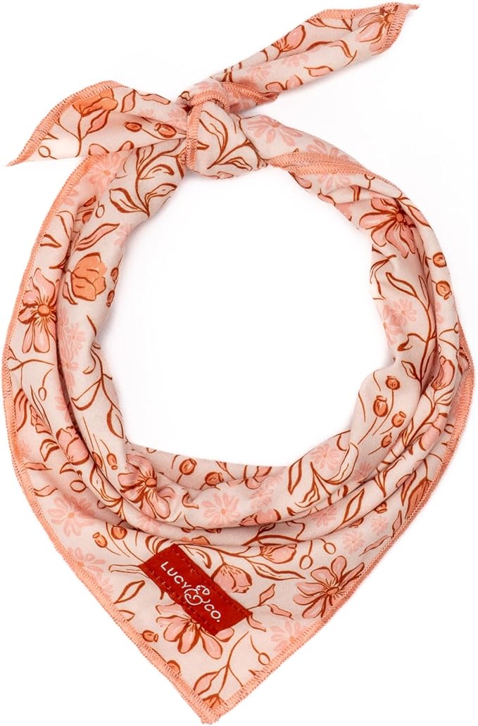 Lucy & Co. Woodland Wildflower Dog Bandana - Designer Puppy Accessory. 100% Polyester. Soft, Stylish and Appropriate for Any Occasion - Machine Washable