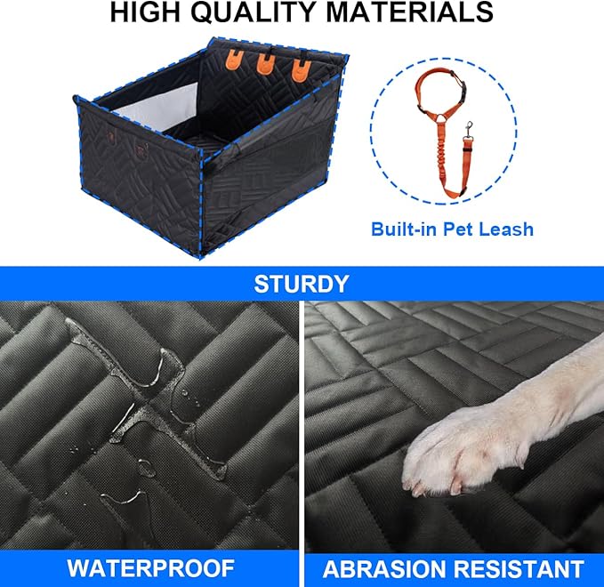 Dog Car Seat for Small, Medium & Large Dogs and Cats – Pet Booster Seat with Breathable Mesh Sides, Portable Travel Car Seat for Dogs, Comfortable Cushion, Easy to Clean, Fits Cars SUVs Trucks