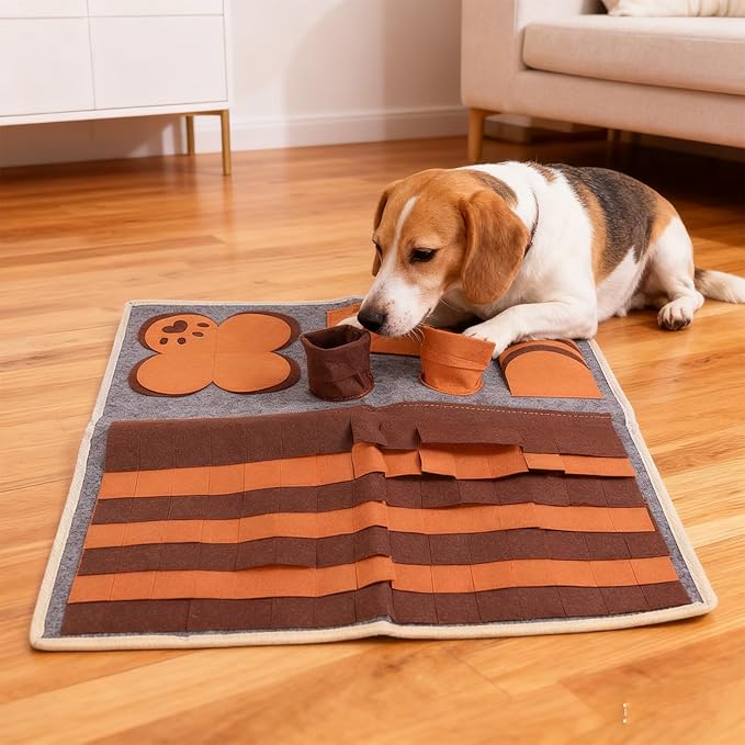 GLOGLOW Dog Slow Feeder Snuffle Mat Dog Snuffle Mat, Interactive Feeding Toy Slow Feeder for Dogs with Rugged Felt Fabric, Enrichment Nose Work Scent Training Pad for Small Medium Large