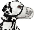 Dog Muzzle, Breathable Soft for Medium to Large Dogs to Anti & Prevent Barking Biting Chewing, Reflective & Adjustable Basket Muzzle with Air Mesh for Beagle Beige L