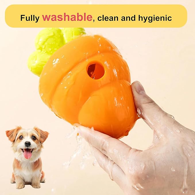 Dog Carrot Puzzle Toy Slow Feeder Nose Work Feed Games Hide and Seek Interactive Toy for Puppy IQ Stimulation &Treat (Orange, Medium)