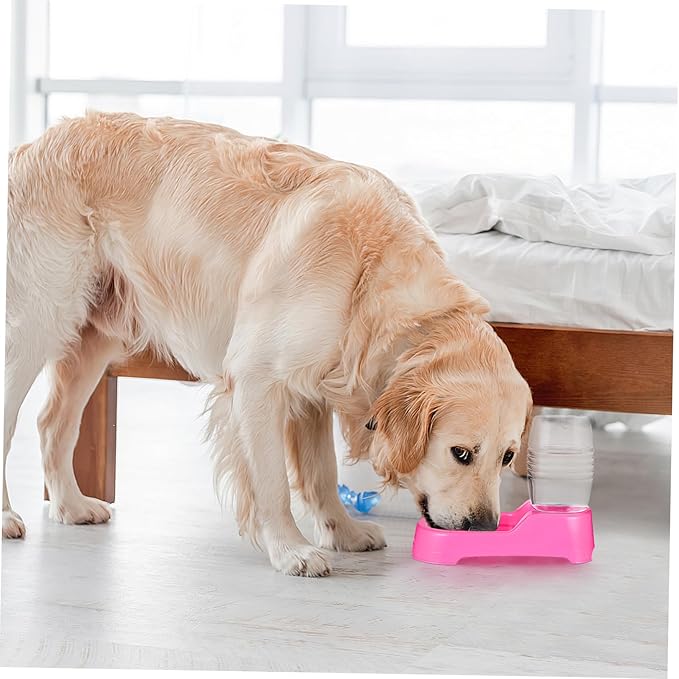 Pink Pet Water Feeder Bowl for Dogs and Puppies Safe Environmental Material Stable Non Tip Design Convenient Automatic Water Supply for Home and Pet Shops