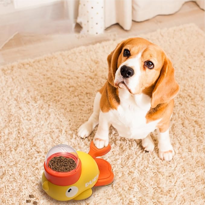 Dog Treat Toy - Cat Food Dispenser | Treat Dispenser Dog Toy | Duck Dogs Treat | Interactive Pet Automatic Feeder Toy | Duck Shape Cat Feeders for Entertainment
