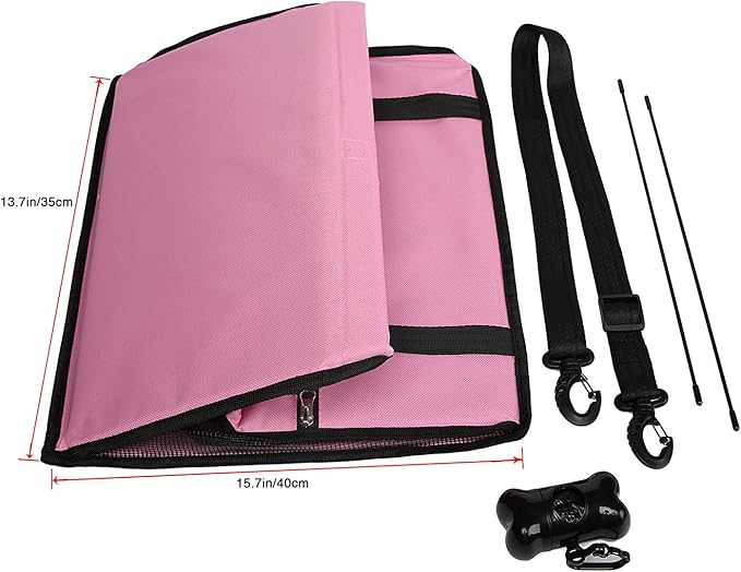 NO Collapse Dog Car Booster Seats Safety Seat Car Seat Cover with Dog Seat Belt Non Slip Carrier,Waterproof, Breathable, Portable, Foldable for Small Pets Animals Cat Puppy Pink
