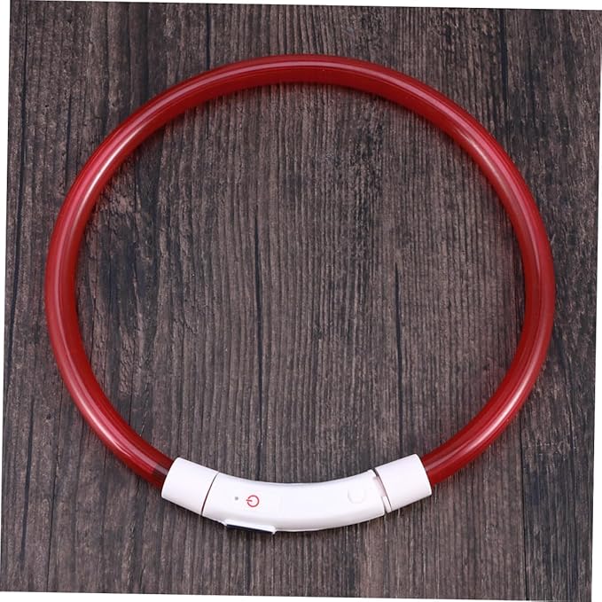 UPKOCH Led Dog Collar USB Rechargeable Light Glowing Pet Collar for Night Safety Red and Flexible Design for Enhanced Visibility