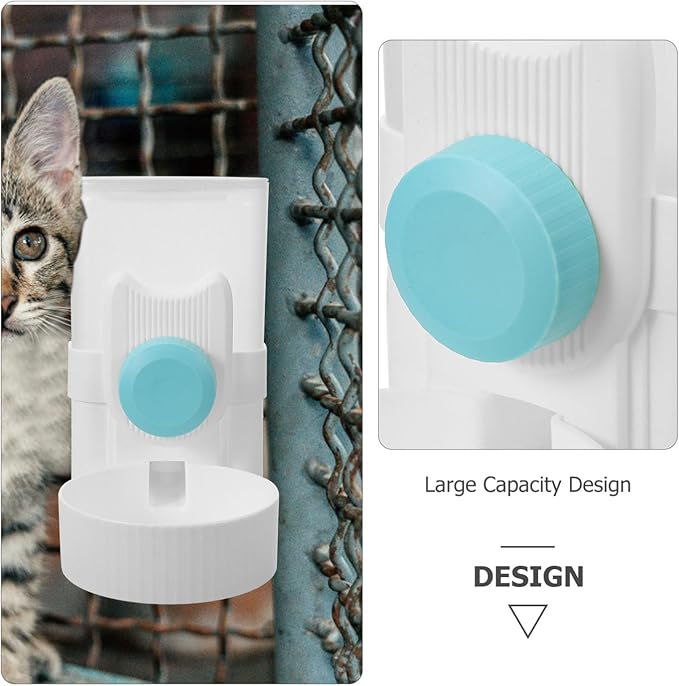 Kisangel Pet Cage Water Feeder Automatic Hanging Water Dispenser for Dogs Prevents Overflow for Cages with Wire Spacing