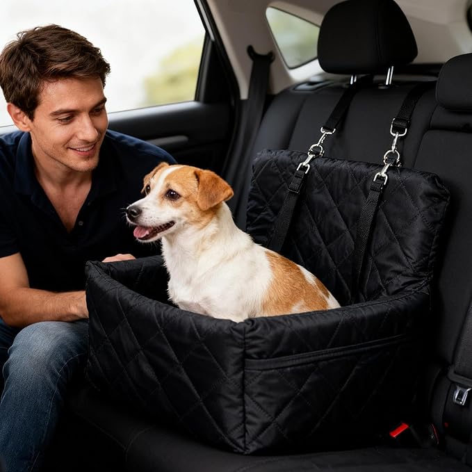 Car Seat for Dogs | Booster Hammock Detachable,Removable Cover Cat Carrier Seat - for Doggy Kitten Small Large Breed Travel Road Trips Camping Truck Sedan SUV Vet Visits Daily