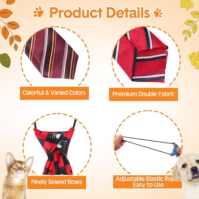 Newcotte 110 Pcs Large Dog Ties Bulk Adjustable Neck Ties Collar Grooming Neckties for Girl Boy Winter Dogs Gift Favor (Fresh)