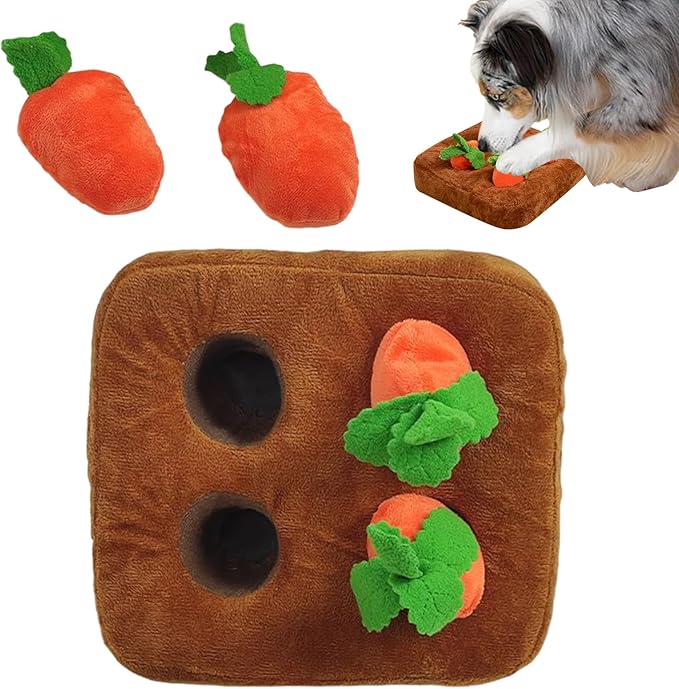 Puppy Snuffle Mat - 150gSmall Dog Carrot Toy, Soft Interactive Feeding Rug, Enrichment Puzzle Pad, Stimulating Nose Work Gear | Fun Pet Activity Matt for Animal Lovers Pet Parents Busy Professionals
