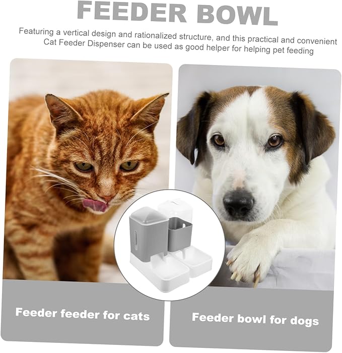BESPORTBLE Automatic PET Feeder and Water Dispenser Set for Cats and Dogs 2-Piece Cat Bowl Set Waterproof Design Adjustable Feeding Schedule Material