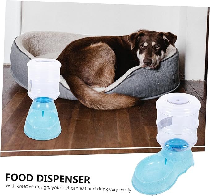 Automatic Pet Feeder Large Capacity 3.8l Dog Cat Water Bowl Dispenser -Slip Base Easy to Assemble Blue